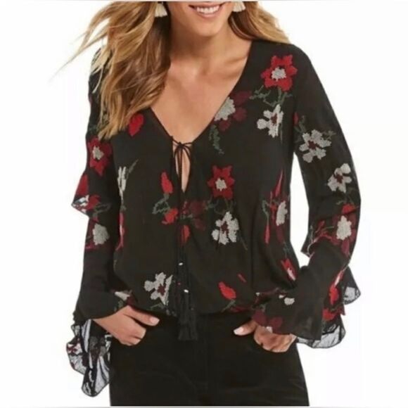 Chelsea Violet Embroidered Floral Blouse - Picture 1 of 14